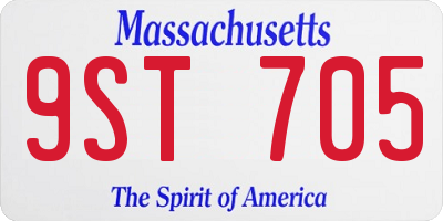 MA license plate 9ST705