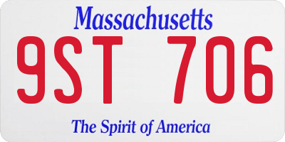 MA license plate 9ST706