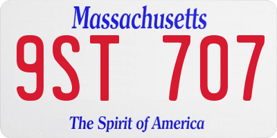 MA license plate 9ST707