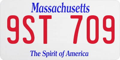 MA license plate 9ST709