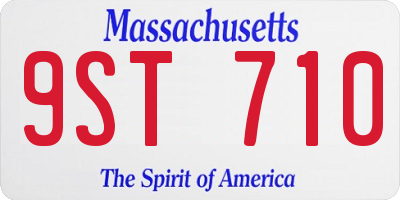 MA license plate 9ST710