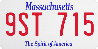 MA license plate 9ST715