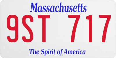 MA license plate 9ST717
