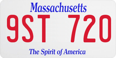 MA license plate 9ST720