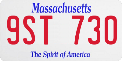 MA license plate 9ST730