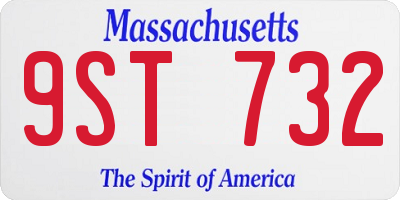MA license plate 9ST732