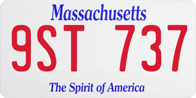 MA license plate 9ST737