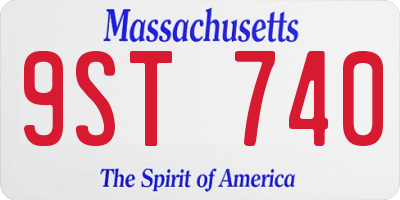 MA license plate 9ST740
