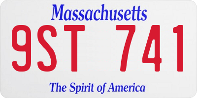 MA license plate 9ST741