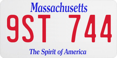 MA license plate 9ST744
