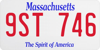 MA license plate 9ST746