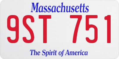 MA license plate 9ST751