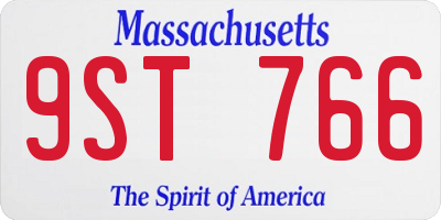 MA license plate 9ST766