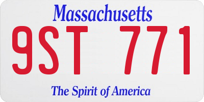 MA license plate 9ST771