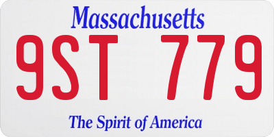 MA license plate 9ST779