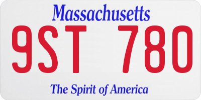 MA license plate 9ST780