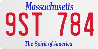 MA license plate 9ST784