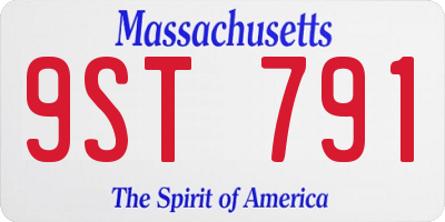 MA license plate 9ST791