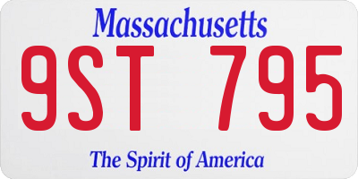 MA license plate 9ST795