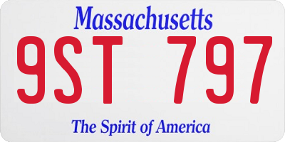 MA license plate 9ST797