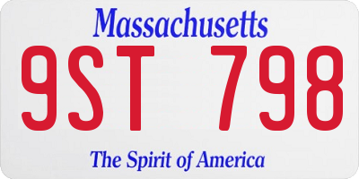 MA license plate 9ST798