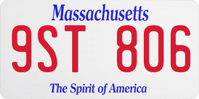 MA license plate 9ST806