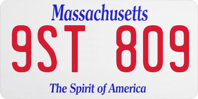 MA license plate 9ST809