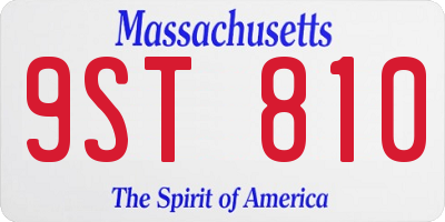 MA license plate 9ST810
