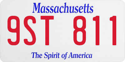 MA license plate 9ST811