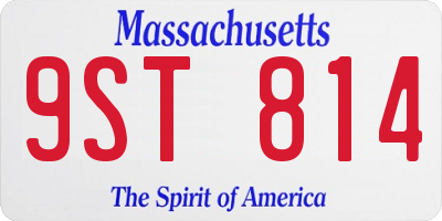 MA license plate 9ST814