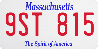 MA license plate 9ST815
