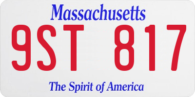 MA license plate 9ST817