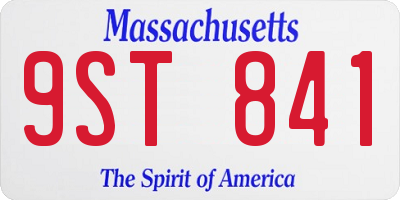 MA license plate 9ST841