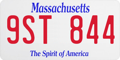 MA license plate 9ST844