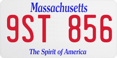 MA license plate 9ST856