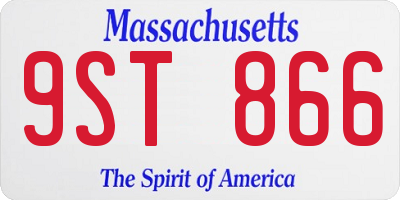 MA license plate 9ST866