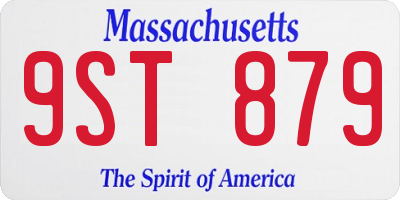 MA license plate 9ST879