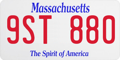 MA license plate 9ST880