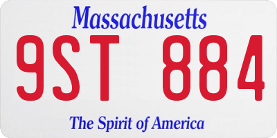MA license plate 9ST884