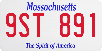 MA license plate 9ST891