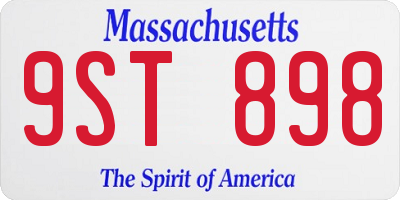 MA license plate 9ST898