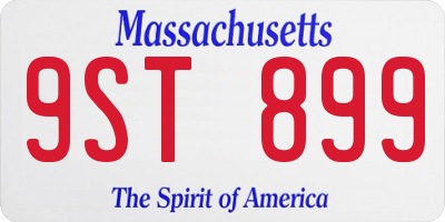 MA license plate 9ST899