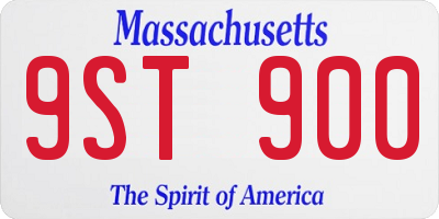 MA license plate 9ST900