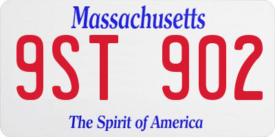 MA license plate 9ST902