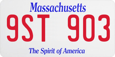 MA license plate 9ST903