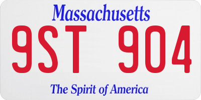 MA license plate 9ST904