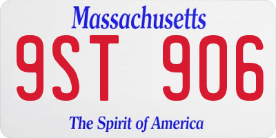 MA license plate 9ST906