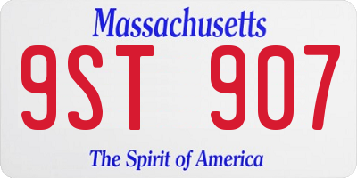 MA license plate 9ST907
