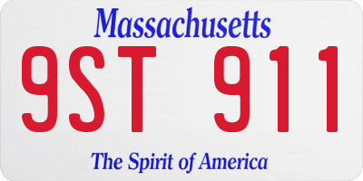 MA license plate 9ST911