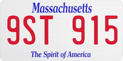 MA license plate 9ST915
